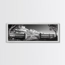 Wooden Fence, Open Field, Cloud Horizon, Framed Canvas Print, Country Landscape Photography, Entryway Wall Art, Farmhouse Autumn Decor