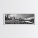 Cabin On Hill, Mountain Lake, Rustic Retreat, Canvas Print, Fall Wall Art, Cozy Home Decor, Adventure Landscape, Nature-Inspired Design