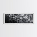 Liquid Texture Waves, Abstract Water Photography, Monochrome Art, Framed Canvas Print, Modern Living Room Wall Art, Nature-Inspired Decor