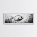 Underwater Fish, Aquatic Life, Marine Habitat, Ocean Depth, Framed Canvas Print, Bathroom Wall Art, Minimalist Nature Art, Sea Creature Decor