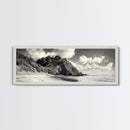 Seaside Cliff, Pine Hills, Sandy Beach, Canvas Print, Coastal Landscape Art, Modern Nature Decor, Beach House Living Room Style