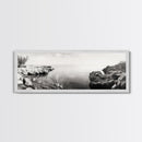 Coastal Rock Pool, Ocean Reflection, Natural Serenity, Peaceful Seascape, Framed Canvas Print, Zen Wall Art, Office Decor, Minimalist Look