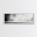 Waterfall Mist Scene, Nature Wall Decor, Canvas Print, Modern Minimalist Art, Neutral Tones, Living Room Wall Art, Black White Landscape