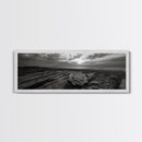 Lone Badge Sunset, Western Coastal Scene, Canvas Print, Rustic Wall Decor, Moody Landscape Art, Fall Living Room Wall Art