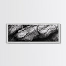 Textured Rock, Earth Tones, Natural Abstract, Framed Canvas Print, modern rustic decor, living room wall art, organic texture, neutral tones