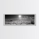 Cracked Earth, Desert Heat, Sunburst Drought, Canvas Print, rustic fall decor, southwest desert art, boho entryway wall statement