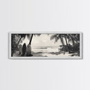 Surf Shack, Palm Trees, Tropical Boards, Canvas Print, retro beach wall art, coastal boho room decor, surfer cabin vibe, chill summer look