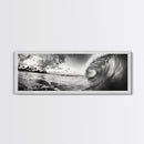 Barrel Wave Curl, Surfer's Dream, Ocean Power, Framed Canvas Print, Coastal Wall Art, Beach House Decor, Surf Photography