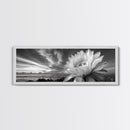 Desert Bloom Flower, Coastal Cactus Sunrise, Nature Canvas Print, Southwestern Wall Art, Boho Bathroom or Bedroom Decor