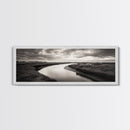 Serene River, Marsh Landscape, Calm Waters, Tranquil Nature, Framed Canvas Print, Minimalist Decor, Entryway Art, Fall Home Vibes