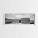 Desert Adobe, Minimal Wall, Architecture Photography, Black and White Art, Framed Canvas Print, Southwestern Decor, Entryway Wall Art