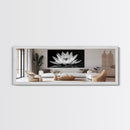 Lotus Bloom, Zen Flower, Tranquil Petals, Spiritual Nature Print, Black and White, Canvas Print, Spa Wall Decor, Meditation Room Art