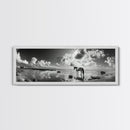 Beach Horse Reflection, Coastal Freedom, Wild Spirit Scene, Framed Canvas Print, Western Bathroom Art, Minimalist Beach House Decor