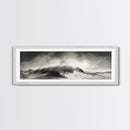 Sand Dune Storm, Coastal Winds, Black and White Nature, Framed Canvas Print, Neutral Wall Art, Hallway Decor, Minimalist Style