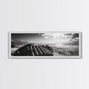 Beach Ammo, War Relic, Ocean Shoreline, WWII Remnants, Framed Canvas Print, Industrial Wall Art, Man Cave Decor, Coastal Photography
