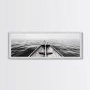 Canoe View, Open Water, Ocean Drift, Paddleboat Scene, Canvas Print, adventure wall art, rustic lake house decor, minimalist travel photo