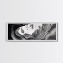 Desert Canyon Swirl, Abstract Rock Layers, Light and Shadow, Framed Canvas Print, Minimalist Living Room Art, Earth Tone Decor