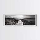 River Canyon, Rugged Cliffs, Dramatic Valley, Wild Terrain, Framed Canvas Print, Adventure Wall Art, Office Decor, Nature Photography Style