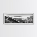 Mountain Road, Foggy Ocean View, Cliffside Drive, Framed Canvas Print, Scenic Wall Decor, Travel Photography, Modern Minimalist Art