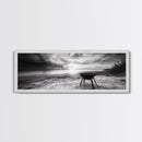 Beach Grill, Sunset Shore, Cloudy Horizon, Canvas Print, Coastal Minimalist Decor, Kitchen Wall Art, Autumn Beach House Accent