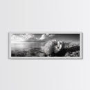 Sea Coral, Calm Ocean, Reef Textures, Framed Canvas Print, Coastal Bathroom Art, Monochrome Ocean Decor, Nature Photography Accent