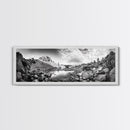 Rocky Lake, Wilderness Reflection, Mountain Calm, Framed Canvas Print, Cabin Nature Wall Art, Rustic Home Decor, Adventure Photography