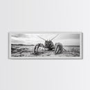 Lobster Closeup, Coastal Wildlife, Sandy Beach, Canvas Print, Bold Marine Life Art, Bathroom Wall Decor, Nautical Themed Accent