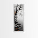 Foggy Lake, Autumn Forest, Peaceful Morning Landscape, Canvas Print, Minimalist Wall Art, Zen Bedroom Decor, Serene Fall Artwork