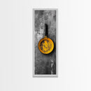 Yellow Pan, Rustic Kitchen, Bold Contrast, Culinary Wall Art, Framed Canvas Print, Industrial Decor, Chef Gift Kitchen Wall Art
