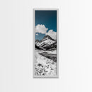 Mountain Peak, Snow Landscape, Nature Scene, Framed Canvas Print, Winter Wall Art, Rustic Cabin Decor, Minimalist Nature Print, Bedroom Wall Decor