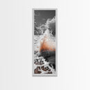 Splash Art, Sea Foam, Sunset Water, Ocean Spray, Canvas Print, Bathroom Wall Art, Beach Aesthetic, Abstract Coastal Photography