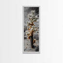 Cholla Cactus Desert, Southwestern Nature Scene, Spiky Plant Decor, Framed Canvas Print, Minimalist Boho Art, Sunroom or Entryway Style