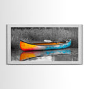 Painted Canoe, River Reflections, Nature Boating, Color Pop Art, Canvas Print, Lakeside Wall Decor, Adventure Theme, Rustic Office Art