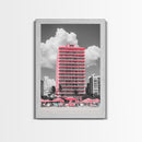 Pink Hotel, Miami Vibes, Summer Retro, Beach Scene, Canvas Print, Pop Art Aesthetic, Living Room Wall Art, Vacation Style