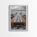 Rustic Dock, Seaside Escape, Coastal Pier, Nautical Wood, Canvas Print, Lake House Decor, Farmhouse Style, Living Room Wall Art