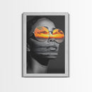Surreal Sunset Face, Ocean Reflection, Fashion Photography, Abstract Beauty, Framed Canvas Print, Bedroom Wall Art, Modern Pop Art