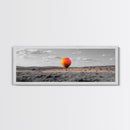 Hot Air Balloon, Colorful Sky, Open Field, Adventure Art, Framed Canvas Print, Whimsical Decor, Playroom Wall Art, Travel Theme