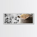 Sack of Grain, Rustic Harvest Scene, Farmhouse Kitchen Art, Framed Canvas Print, Country Style, Kitchen Wall Art, Rustic Decor