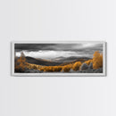 Fall Hills, Autumn Forest, Moody Landscape, Rolling Mountains, Framed Canvas Print, Cabin Wall Art, Nature Photography, Cozy Home Decor