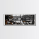 Waterfall Serenity, Autumn Forest Print, Tranquil Landscape, Framed Canvas Print, Nature Lover Gift, Cozy Living Room or Office Decor