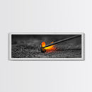Branding Iron Fire, Industrial Glow Art, Rustic Ranch Scene, Cowboy Western Print, Canvas Print, Man Cave Wall Art, Farmhouse Decor