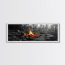 Campfire Heat, Forest Light, Autumn Fire, Nature Glow, Canvas Print, Rustic Wall Art, Cabin Living Decor, Outdoor Adventure Style