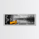 Yellow Canoe, Calm Lake, Reflection Art, Nature Landscape, Adventure Decor, Canvas Print, Rustic Wall Art, Cabin Decor, Lakehouse Art