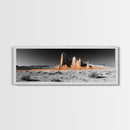 Desert Monolith Landscape, Orange Canyon Art, Southwest Nature Wall Decor, Framed Canvas Print, Rustic Home Art, Minimalist Earth Tones