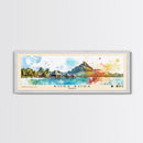 Bora Bora, France Watercolor Beach Print, Vacation Gift, France Wall Art, Framed Canvas Print, Framed Beach Painting