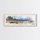 Pantai Saujana, Malasyia Watercolor Print, Vacation Gift, Malasyia Wall Art, Beach Painting, Beach Decor, Large Wall Art, Wood Frame Art
