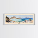 Platys Gialos, Greece Watercolor Beach Print, Vacation Gift, Greece Wall Art, Framed Canvas Print, Framed Beach Painting