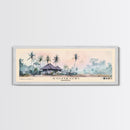 Sombori, Indonesia Watercolor Beach Print, Vacation Gift, Indonesia Wall Art, Framed Canvas Print, Framed Beach Painting