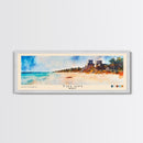 Tulum, Mexico Watercolor Print, Vacation Gift, Mexico Wall Art, Beach Painting, Beach Decor, Large Wall Art, Wood Frame Art