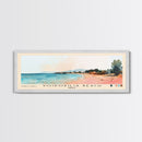 Voidokilia Beach, Greece Watercolor Beach Print, Vacation Gift, Greece Wall Art, Framed Canvas Print, Framed Beach Painting